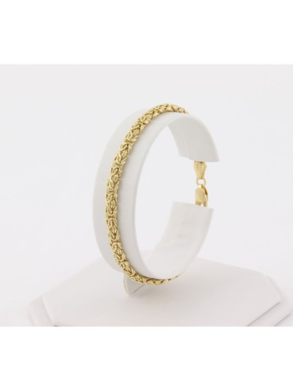 18k Yellow Gold Over Sterling Silver Byzantine Chain Bracelet 7 1/2" inch - Picture 3 of 7
